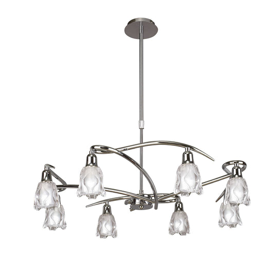 Mantra Amel 75cm Telescopic 8 Light L1/SGU10, Polished Chrome, CFL Lamps INCLUDED