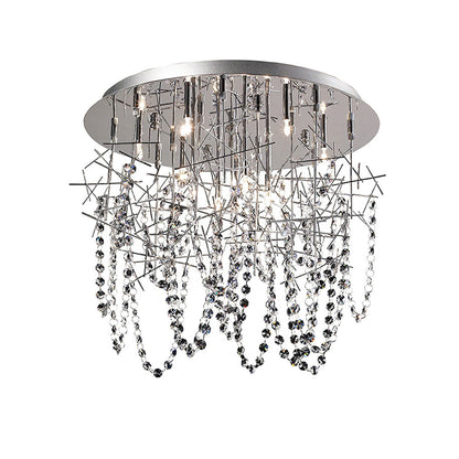 Diyas Lexi 50cm  10 Light G4 Polished Chrome/Crystal, NOT LED/CFL Compatible Ceiling Light Fitting