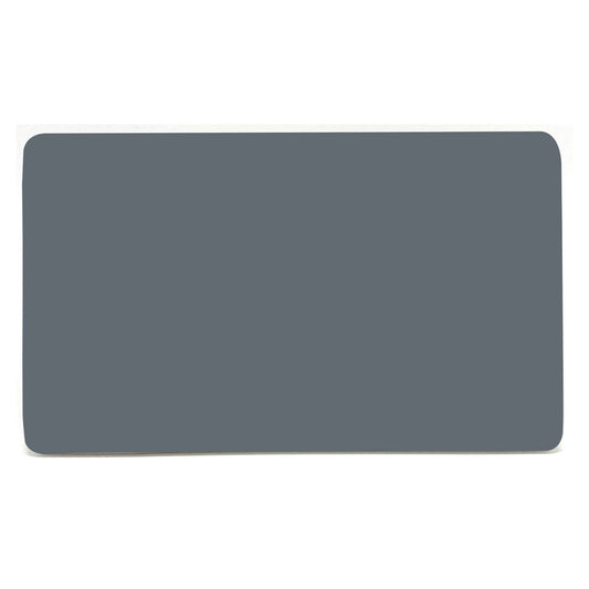 Trendi 2 Gang Artistic Modern Glossy Tactile Double Blanking Plate Warm Grey