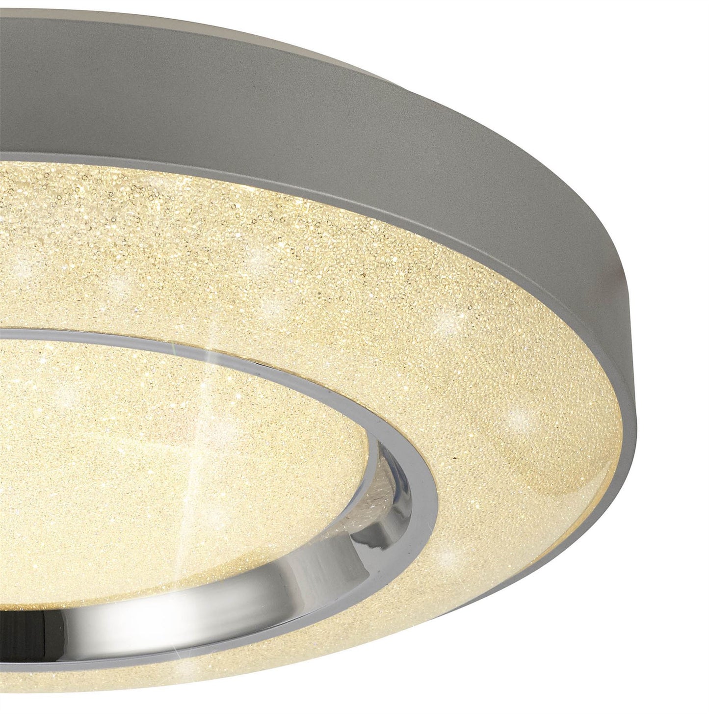 Mantra Fusion Santorini 52cm Ceiling 36W LED with Remote Control 3000K-6000K, 2400lm, Polished Chrome/Silver, 3yrs Warranty Ceiling