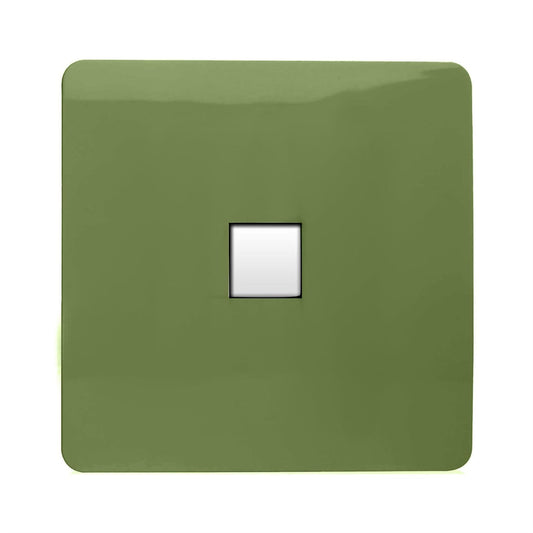 Trendi Artistic Modern Glossy Tactile Telephone Socket Moss Green