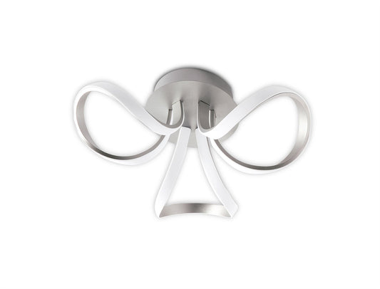 Mantra M4994 Knot Dimmable Ceiling 48cm Round 36W LED 3 Looped Arms 3000K, Silver/Frosted Acrylic - M4994 Ceiling