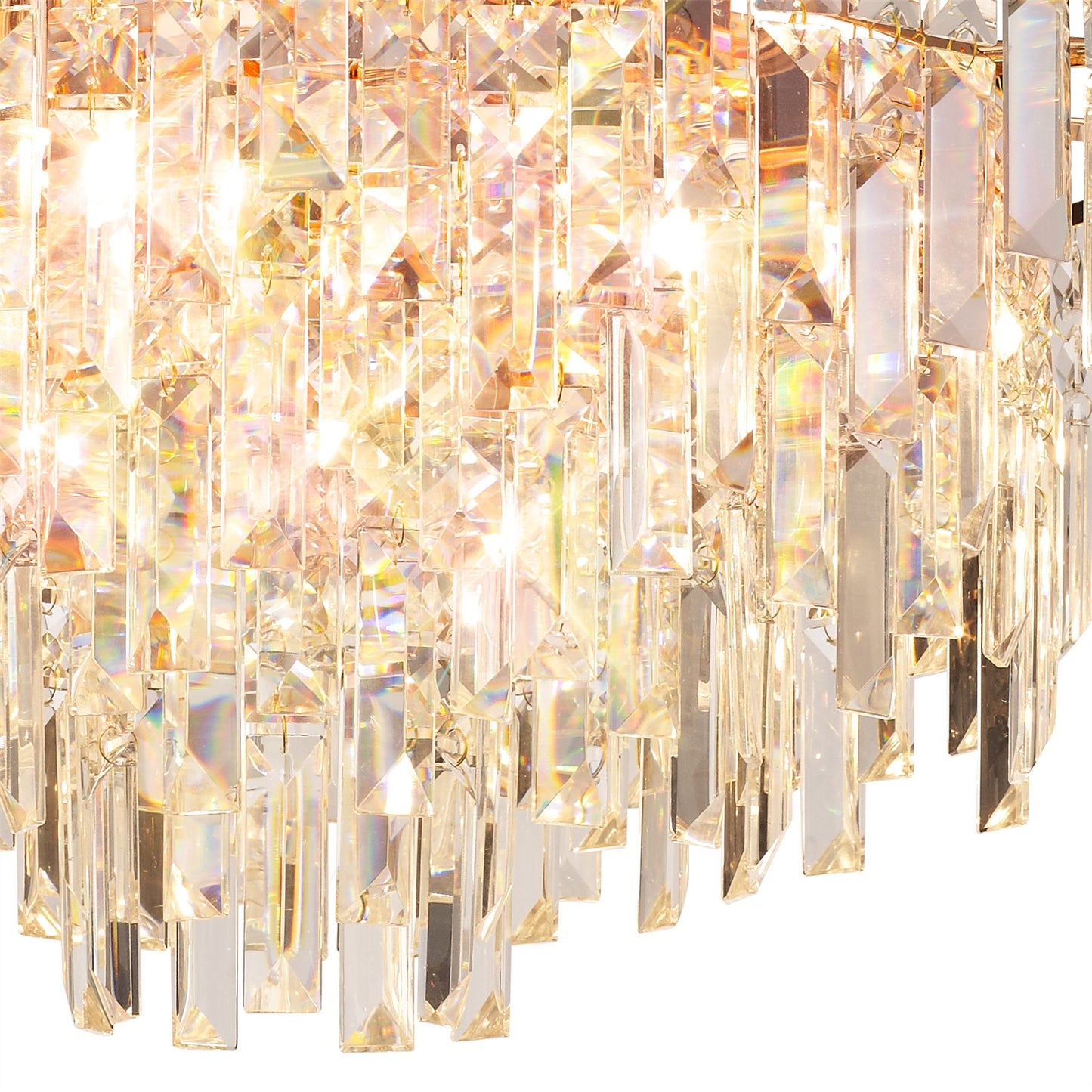 Diyas Maddison 60cm  Round 8 Light G9 Rose Gold/Crystal Ceiling Pendant Light Fitting