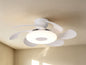 Flowers 50cm 24W LED Dimmable Ceiling Light With Built-In 25W DC Reversible Fan, Remote Control 2700-5000K, 2900lm, White
