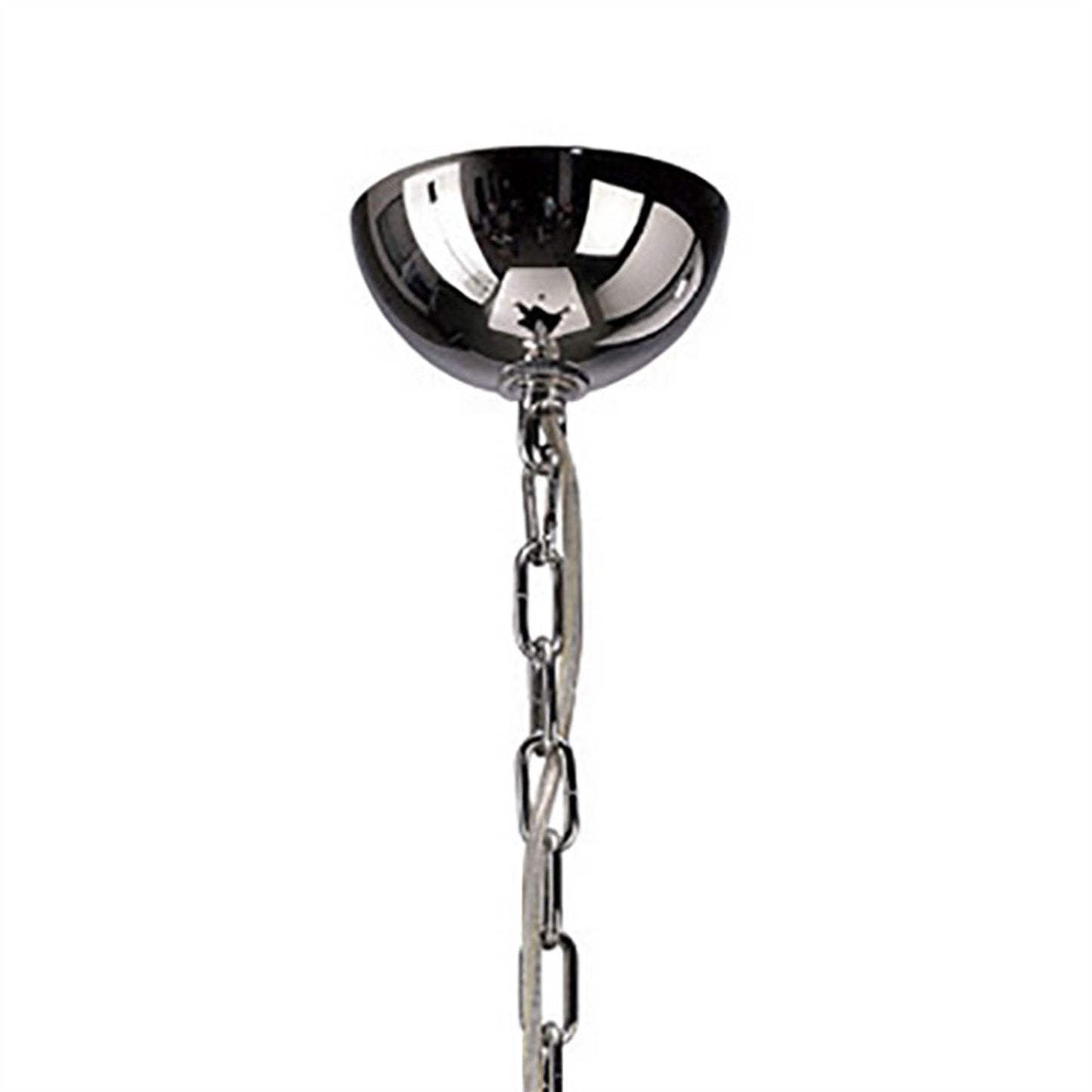 Diyas Nardini 50cm  3 Light E14 Polished Chrome/Dark Brown Faux Leather/Crystal Ceiling Pendant Light Fitting