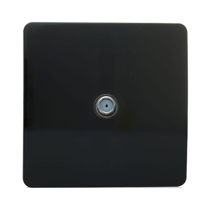 Trendi 1 Gang Modern Screwless Television Satellite Socket in Black - ART-SATBK