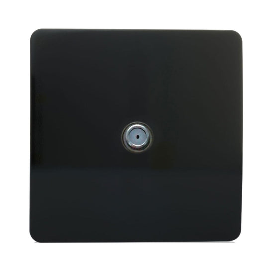 Trendi 1 Gang Modern Screwless Television Satellite Socket in Black - ART-SATBK
