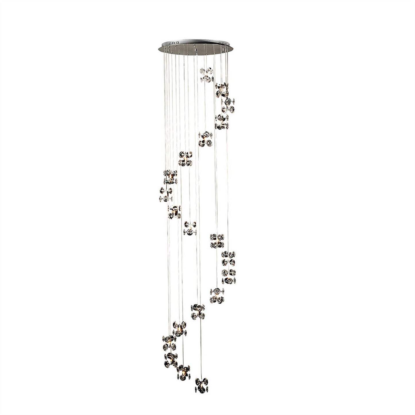 Diyas Nico 55cm  20 Light G4 Polished Chrome/Crystal Ceiling Pendant Light Fitting