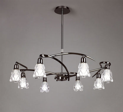 Mantra Amel 75cm Telescopic 8 Light L1/SGU10, Black Chrome, CFL Lamps INCLUDED