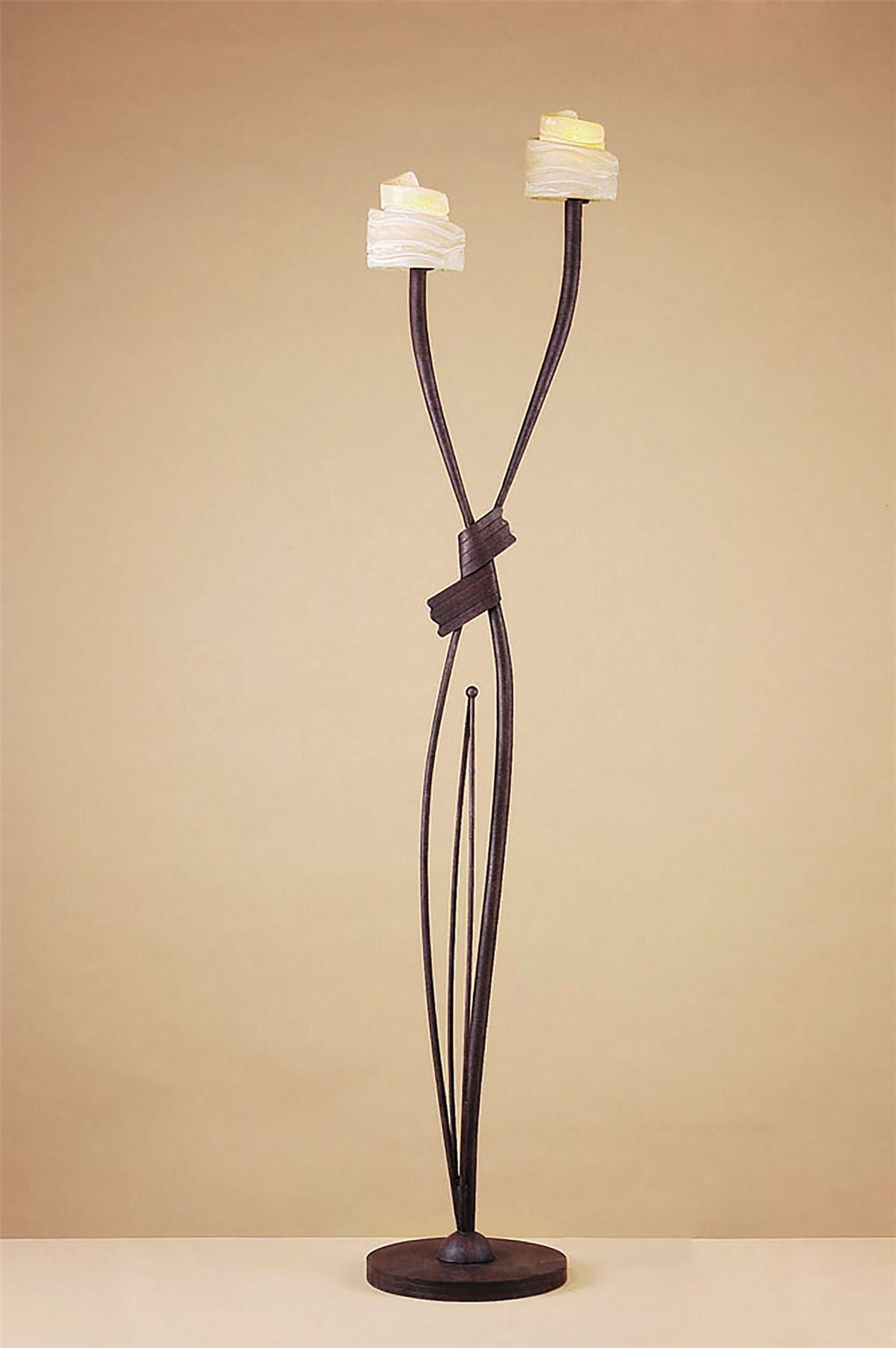 Mantra (0008 006) Estilo Floor Lamp 2 Light E14, Brown/Black Oxide