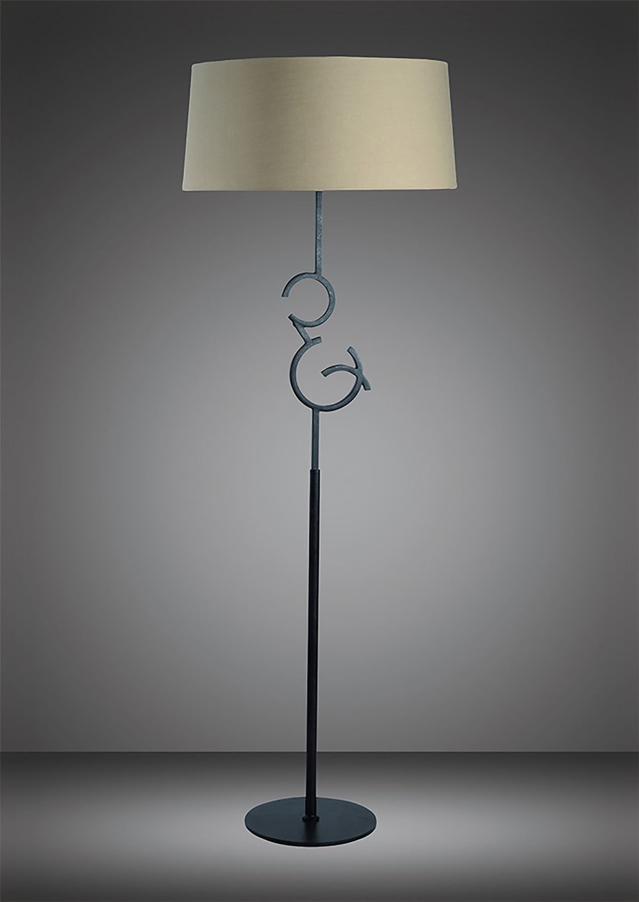 Mantra M5219 Argi Floor Lamp 4 Light E27 with Taupe Shade Brown Oxide