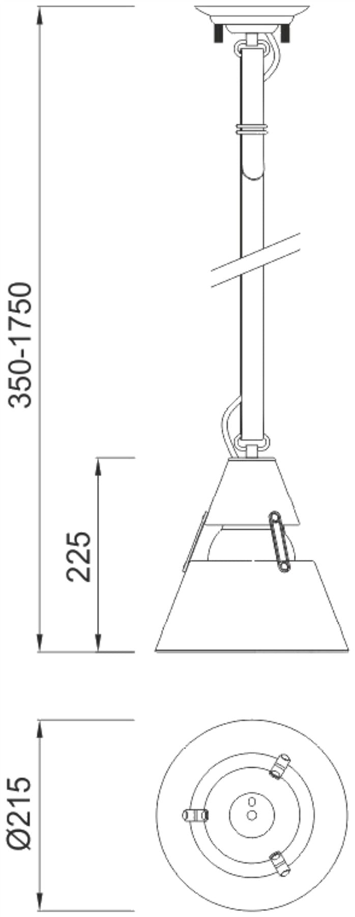 Mantra M5442 Industrial Ceiling 1 Light 40W E27 Oxide Metal, Black Belt