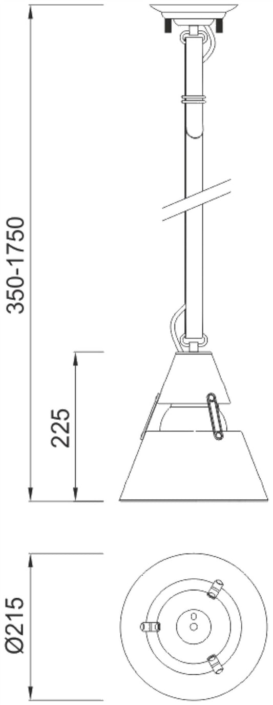 Mantra M5442 Industrial Ceiling 1 Light 40W E27 Oxide Metal, Black Belt