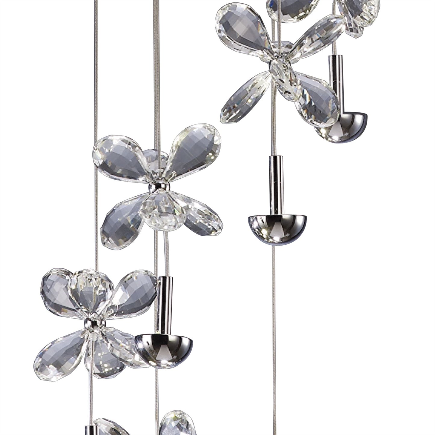 Diyas Aviva 30cm  6 Light 4000K LED Polished Chrome/Crystal Ceiling Pendant Light Fitting