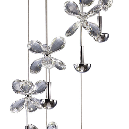 Diyas Aviva 30cm  6 Light 4000K LED Polished Chrome/Crystal Ceiling Pendant Light Fitting