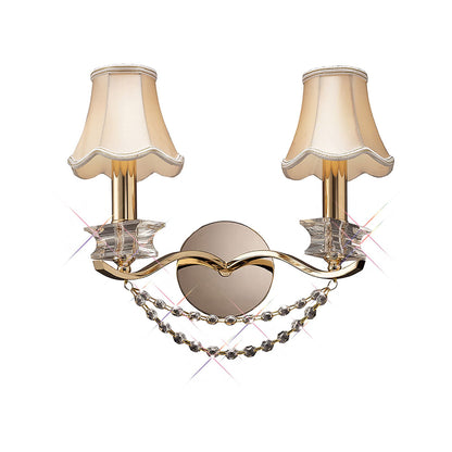 Diyas Nydia Wall Light 2 Light E14 French Gold/Crystal