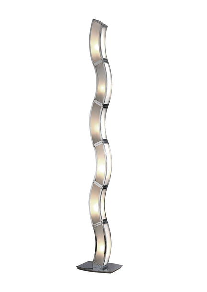 Mantra Duna GU10 Floor Lamp 6 Light L1/SGU10, Polished Chrome/White Acrylic, CFL Lamps INCLUDED