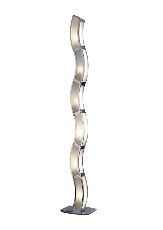 Mantra Duna GU10 Floor Lamp 6 Light L1/SGU10, Polished Chrome/White Acrylic, CFL Lamps INCLUDED