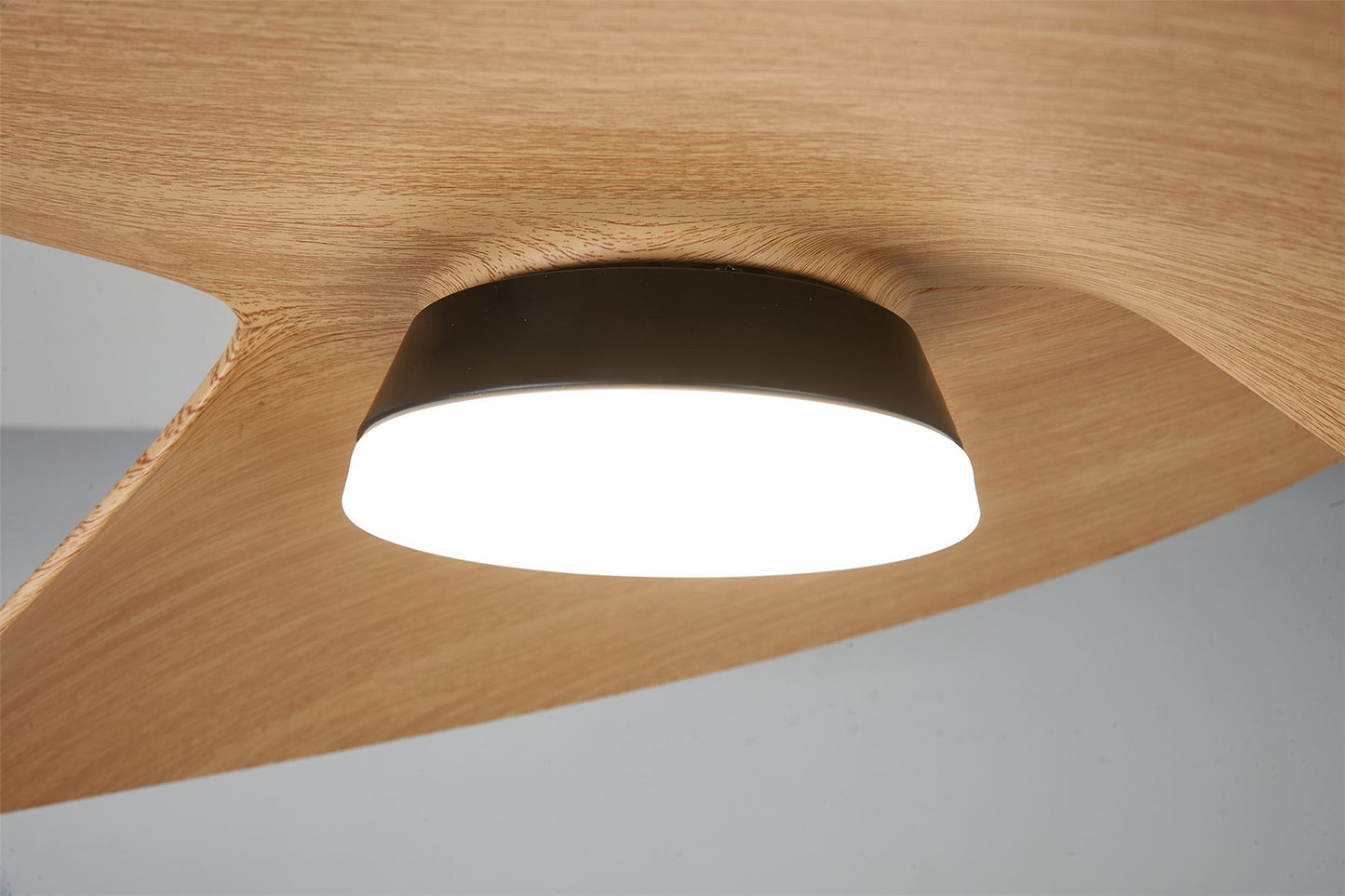Ona 70cm 18W LED Dimmable Ceiling Light With Built-In 30W DC Fan, 3000-5000K Remote Control, 3600lm, Black/Wood, 5yrs Warranty