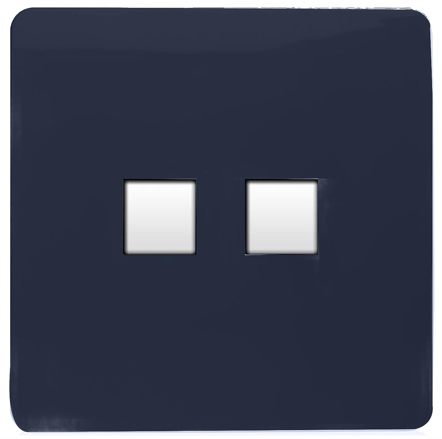 Trendi Artistic Modern Glossy Tactile Telephone Socket + Cat 5e&Cat 6 RJ45 PC Socket Navy