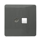 Trendi Switch 2 Gang TV Co-Axial & RJ45 Cat 6 Modern Designer PC Ethernet Sockets in Charcoal