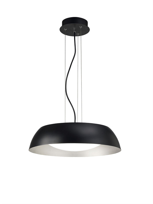 Mantra M4841 Argenta Pendant Small 18W LED 3000K, 1800lm, Matt Black/Silver/White Acrylic, 3yrs Warranty
