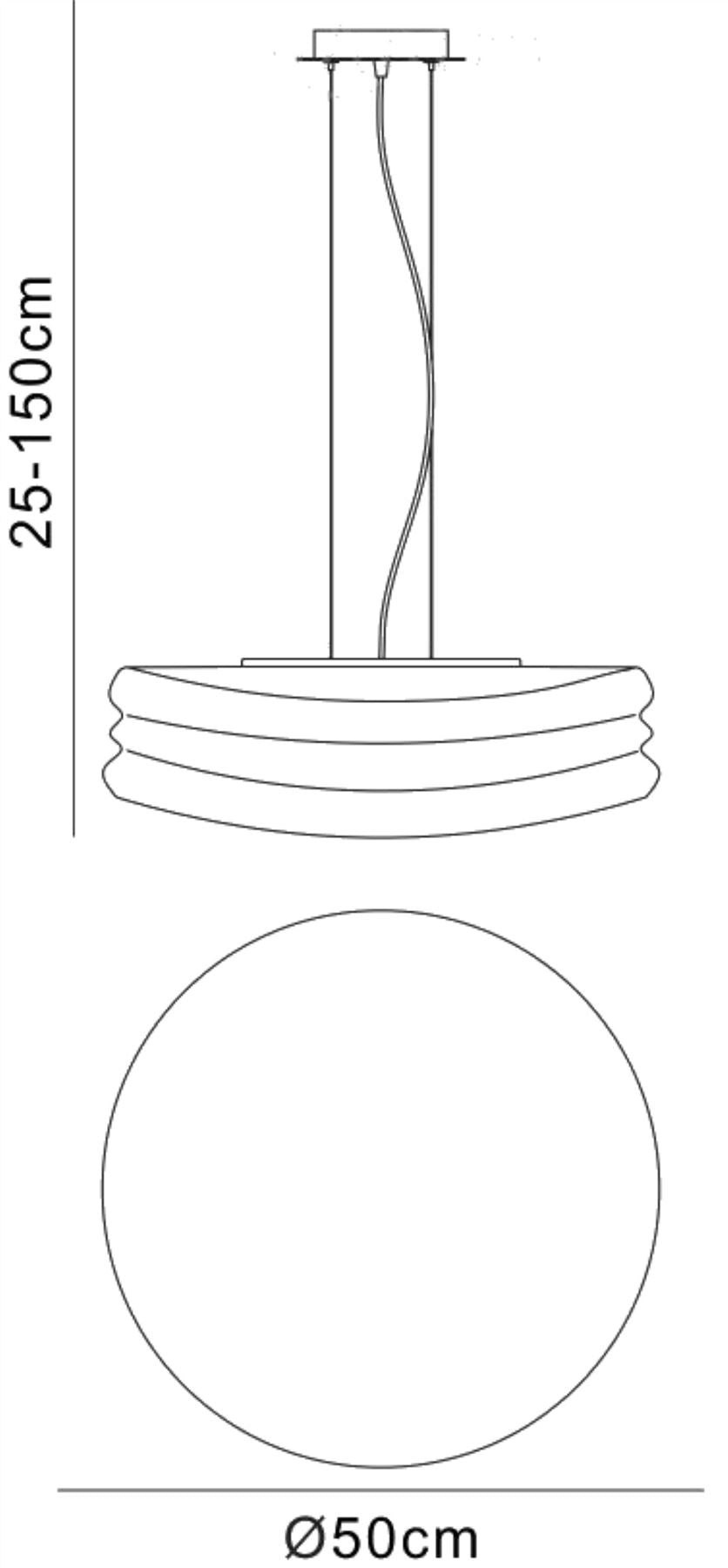 Mantra M3620 Mediterraneo Pendant 3 Light E27 Large, Polished Chrome/Frosted White Glass