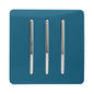 Trendi 3 Gang 2 Way Artistic Modern Glossy 10 Amp Rocker Tactile Light Switch Ocean Blue