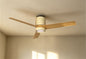 Ceramica M 1.2m 20W LED Dimmable Ceiling Light With Built-In 32W DC Fan, 3000-5000K Remote Control, 3600lm, Beige Ceramic/Wood, 5yrs Warranty