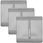 Trendi 1 Gang 2 Way 240V Screwless Artistic Modern Glossy 10 Amp Chrome Rocker Electrical Wall Light Switch in Brushed Steel(3 pack)