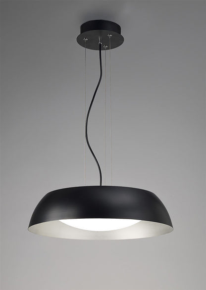 Mantra M4841 Argenta Pendant Small 18W LED 3000K, 1800lm, Matt Black/Silver/White Acrylic, 3yrs Warranty