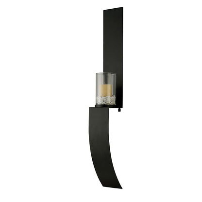 Diyas Home (DH) Lirio Wall Light Mounted Candle Holder 107cm Black/Clear Glass
