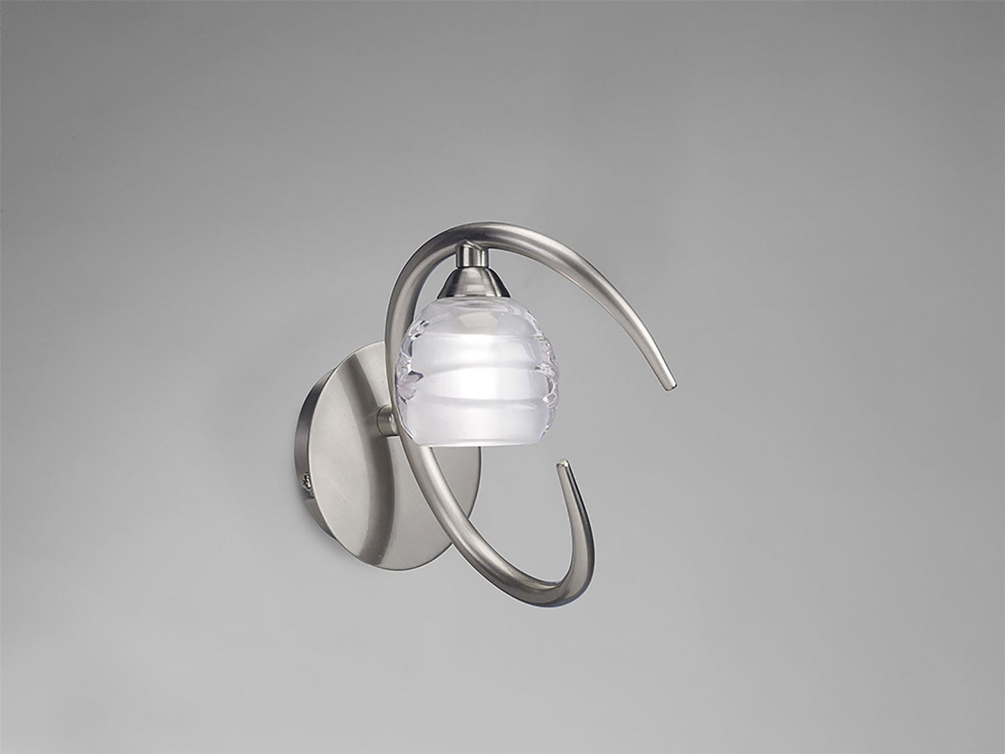 Mantra M1816/S Loop Wall Light Switched 1 Light G9 ECO, Satin Nickel - M1816/S