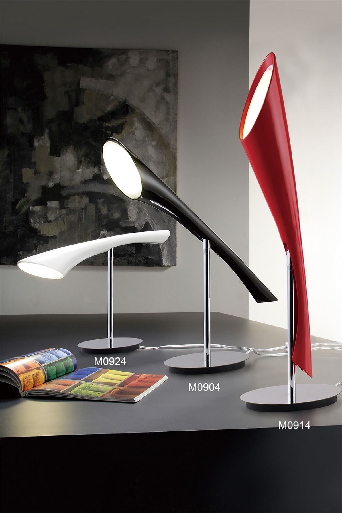 Mantra M0924 Pop Table Lamp 1 Light E27, Gloss White/White Acrylic/Polished Chrome
