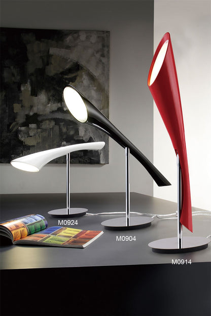 Mantra M0924 Pop Table Lamp 1 Light E27, Gloss White/White Acrylic/Polished Chrome