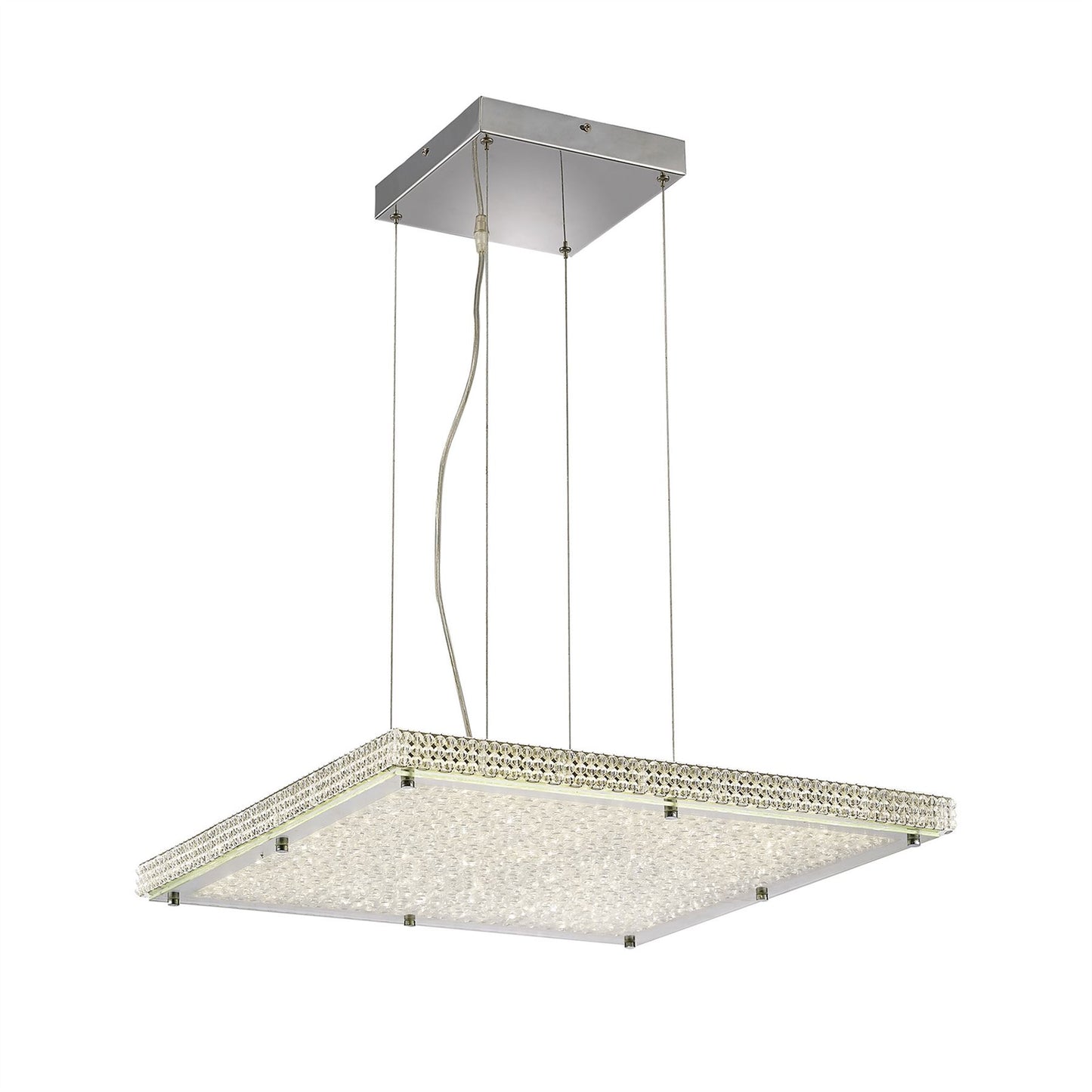 Diyas Amelia Square  44W 3900lm LED 4000K Stainless Steel/Crystal, 3yrs Warranty Ceiling Pendant Light Fitting
