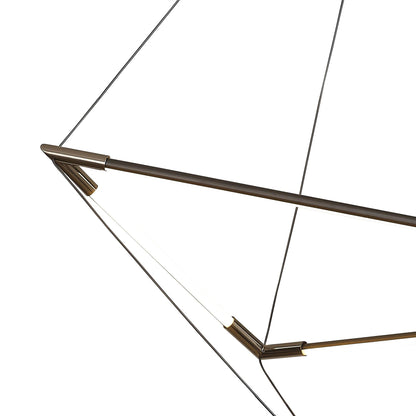 Mantra Electra Large Pendant 7W + 25W LED, 3000K, 2500lm, Black/Black Chrome/White Acrylic, 3yrs Warranty