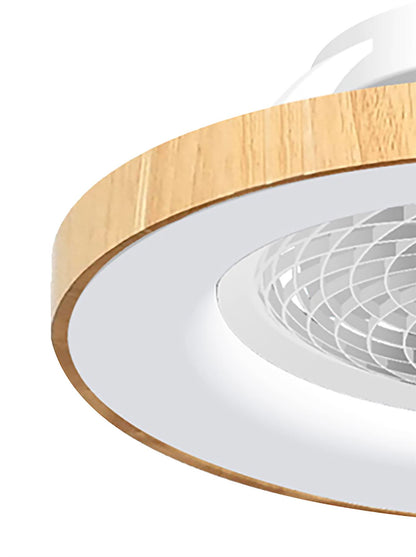 Tibet 65cm 70W LED Dimmable Ceiling Light With 35W DC Reversible Fan Remote, APP, Alexa & Google Voice, 3900lm, Wood Effect/White, 5yrs Wrnty