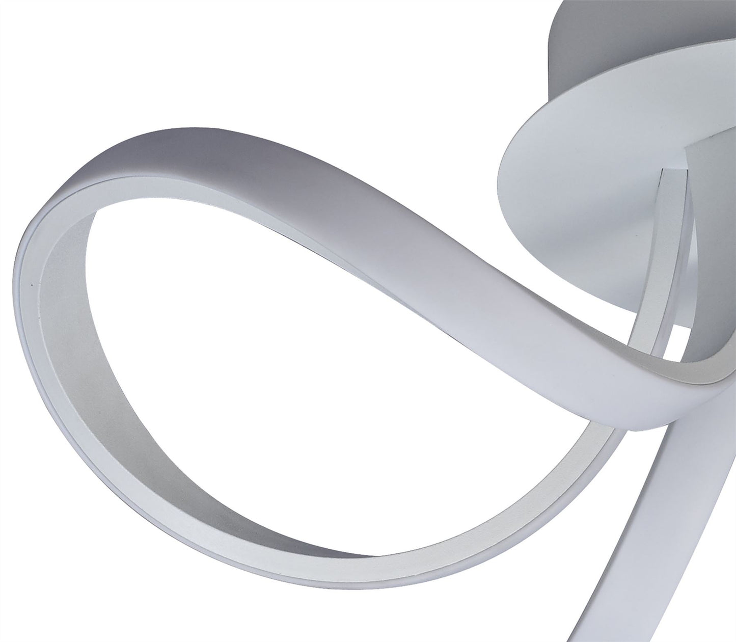 Mantra Knot Led Blanco Knot Blanco Ceiling 48cm Round 3 Looped Arms 36W LED 4000K, 2520lm, White/Frosted Acrylic, 3yrs Warranty Ceiling