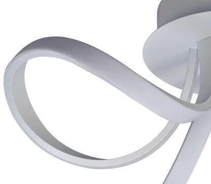 Mantra Knot Led Blanco Knot Blanco Ceiling 48cm Round 3 Looped Arms 36W LED 4000K, 2520lm, White/Frosted Acrylic, 3yrs Warranty Ceiling