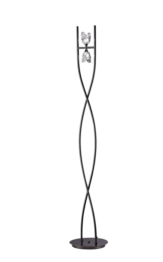 Mantra Eclipse Floor Lamp 2 Light G9, Black Chrome