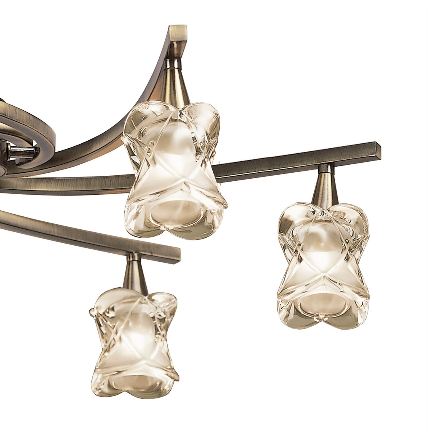 Mantra Rosa 64cm Del Desierto Telescopic Pendant Convertible To Semi Flush 6 Light G9, Antique Brass