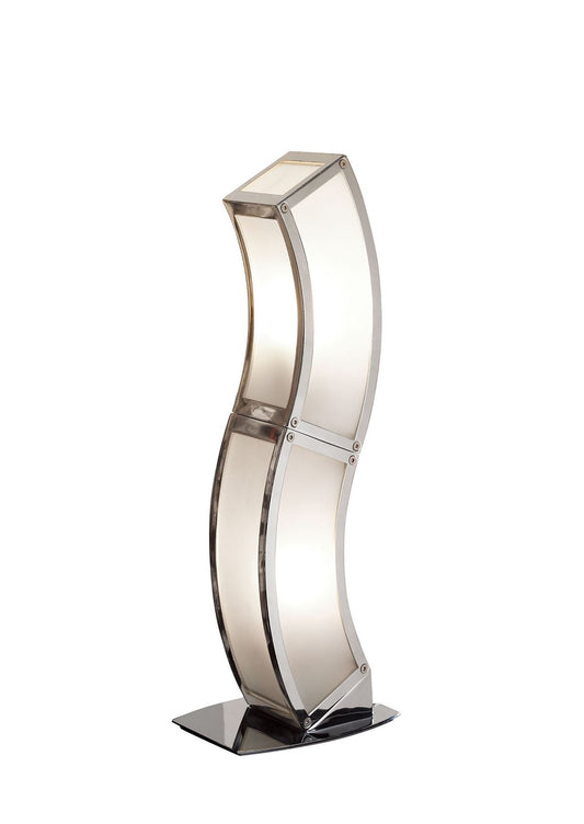 Mantra M0396 Duna E27 Table Lamp 2 Light E27, Polished Chrome/White Acrylic