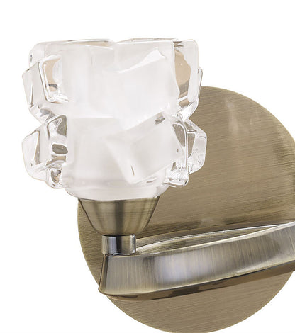 Mantra Ice Wall Light Switched 2 Light G9 ECO, Antique Brass