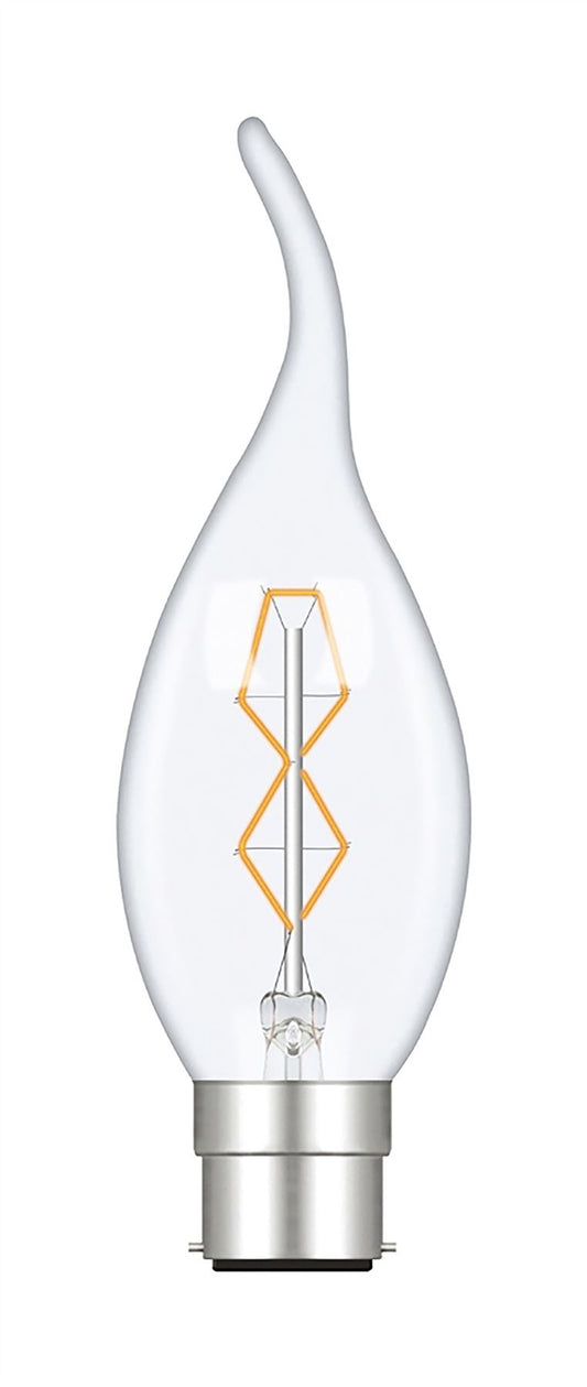 Luxram Rustica Candle Tips/S B22 Clear 25W Incandescent