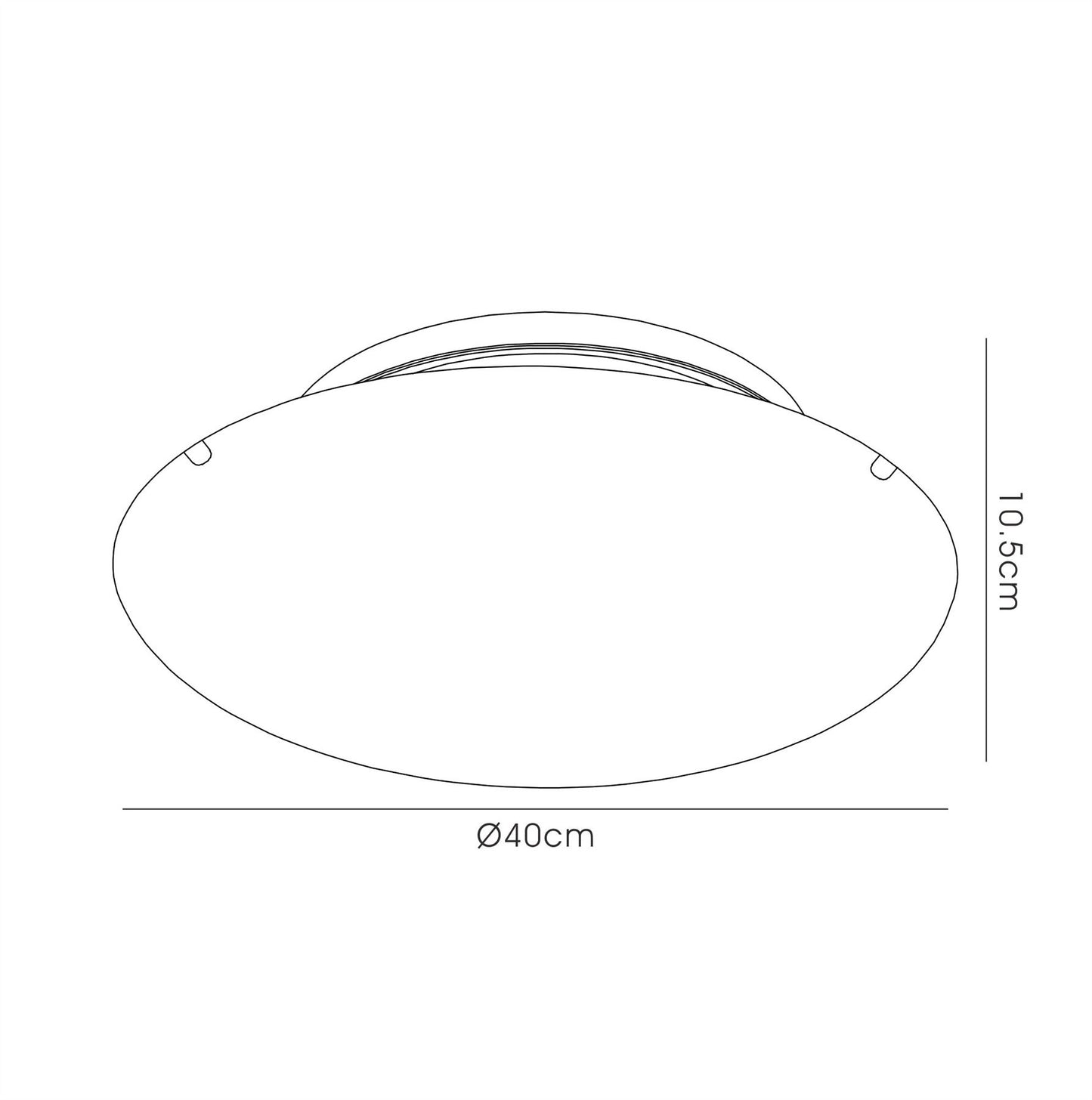 Deco Tassa 18W LED Medium Flush Ceiling Light, 400mm Round, 4000K 1500lm CRI80, Sunray Pattern Glass with Polished Chrome Detail