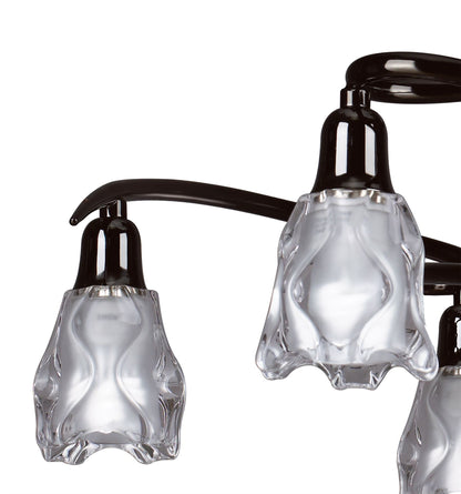 Mantra Amel 61cm Telescopic Convertible To Semi Flush 6 Light L1/SGU10, Black Chrome, CFL Lamps INCLUDED