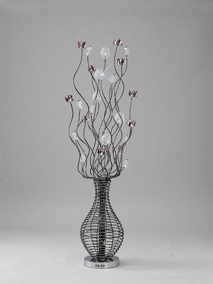 Diyas Home Rouge Aluminium (DH) Rouge Floor Lamp 7 Light G4 Black/Red/Chrome/Crystal, NOT LED/CFL Compatible