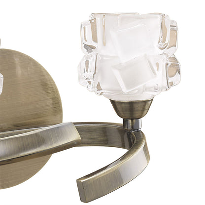Mantra Ice Wall Light Switched 2 Light G9 ECO, Antique Brass