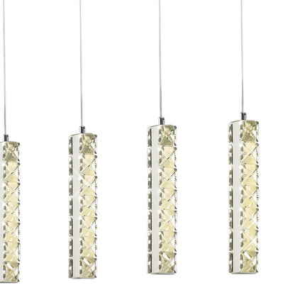 Diyas Galaxy Linear  5 Drop 15W LED 4000K Polished Chrome, Crystal Ceiling Pendant Light Fitting